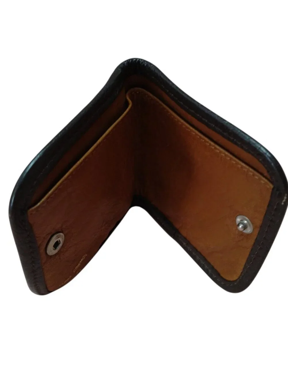 Mundi Brown Cowhide Leather Bifold Folding Wallet With Pouch Change Purse Logo